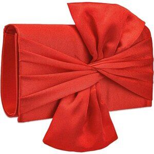 Bow Clutch for Women Red